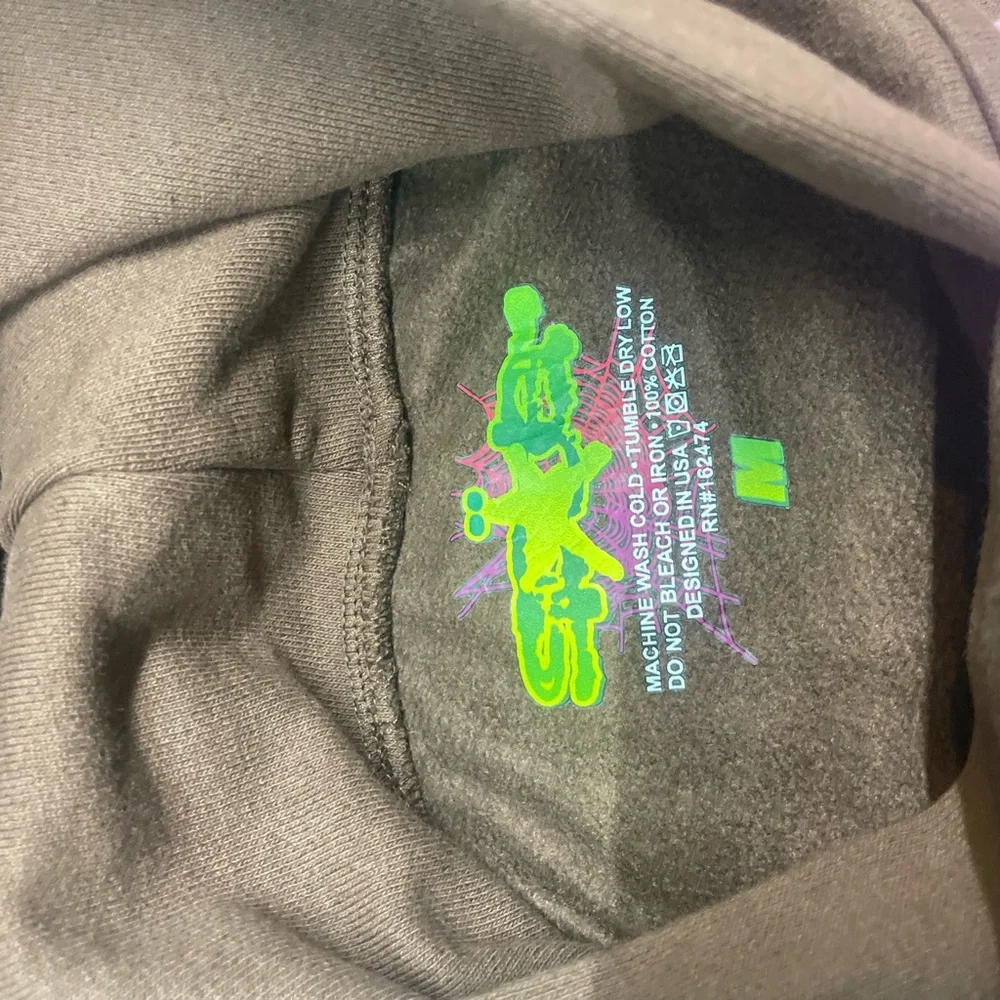 Sp5der Web Brown Hoodie Sweatshirt - Picture 2 of 2